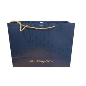 Disney Club 33 BIG Gift Shopping Bag Blue Embossed Flowers Disneyland Exclusive